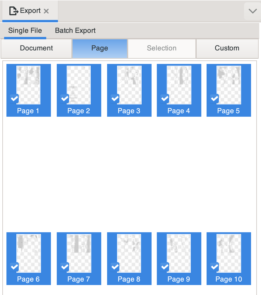 export pages