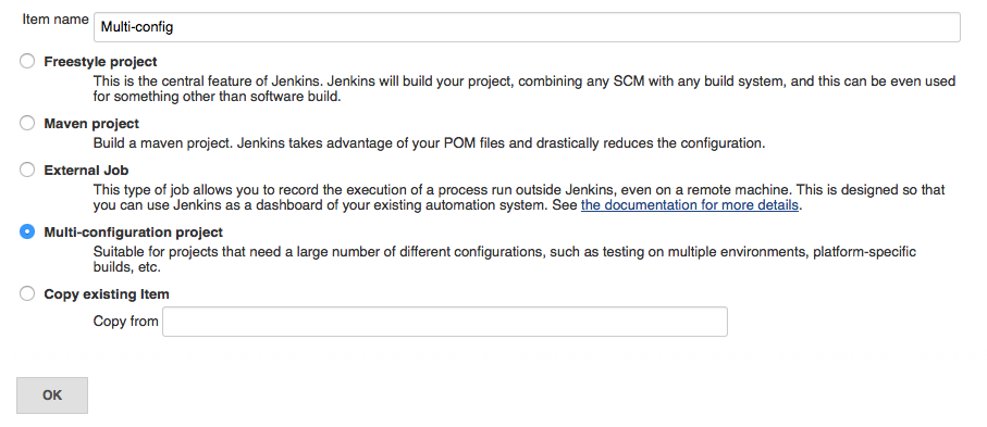 multi config new project