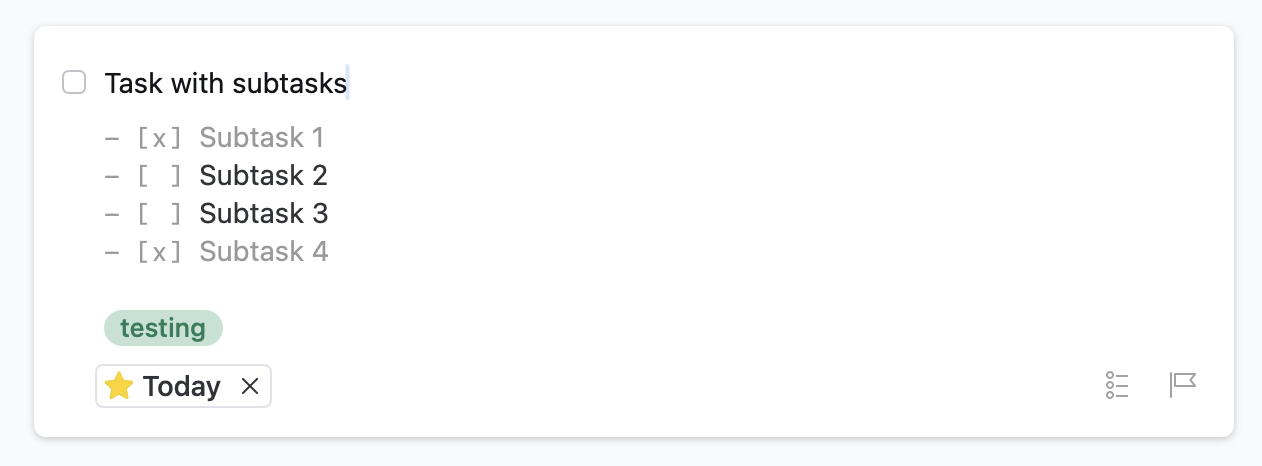 Things3 - Subtasks - Markdown Checklist
