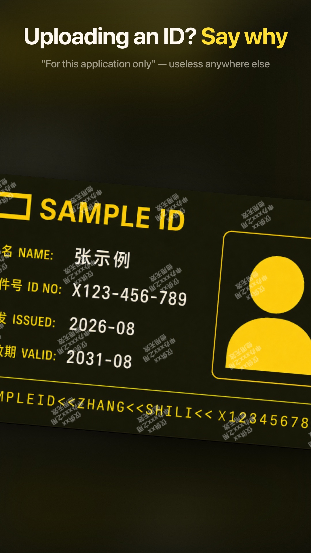 Uploading an ID? Say why