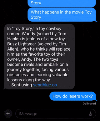 a message being sent with a laser effect