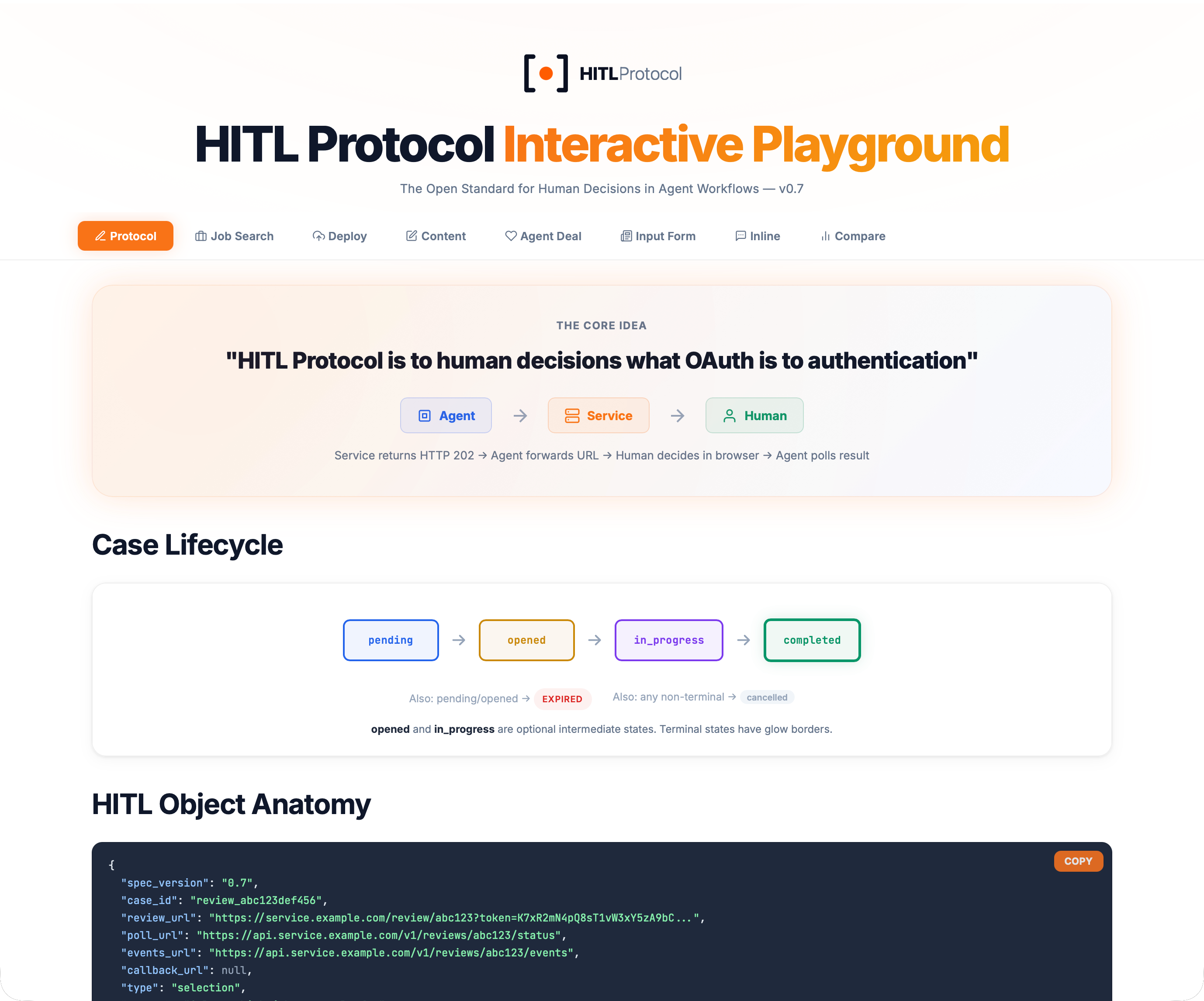 HITL Protocol Interactive Playground