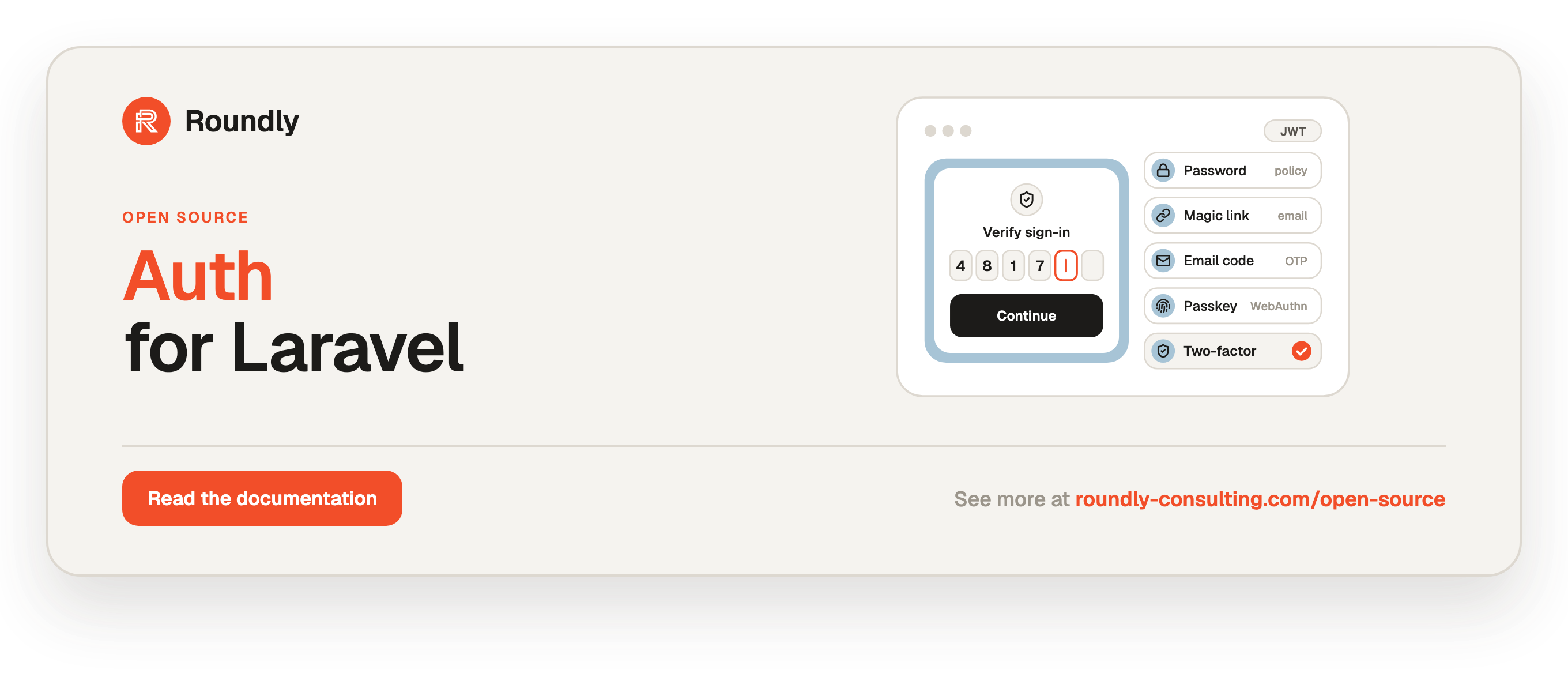 Auth for Laravel — Roundly open source