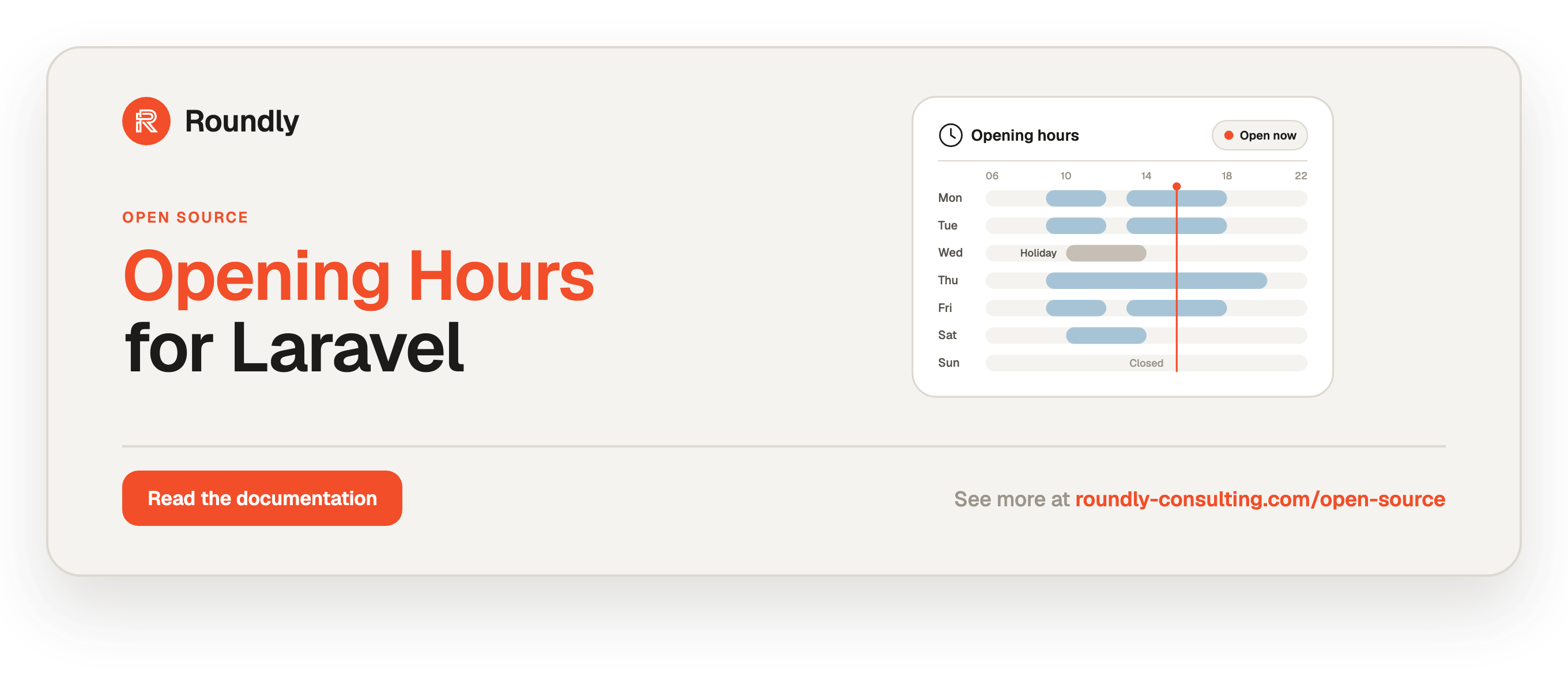 Opening Hours for Laravel — Roundly open source
