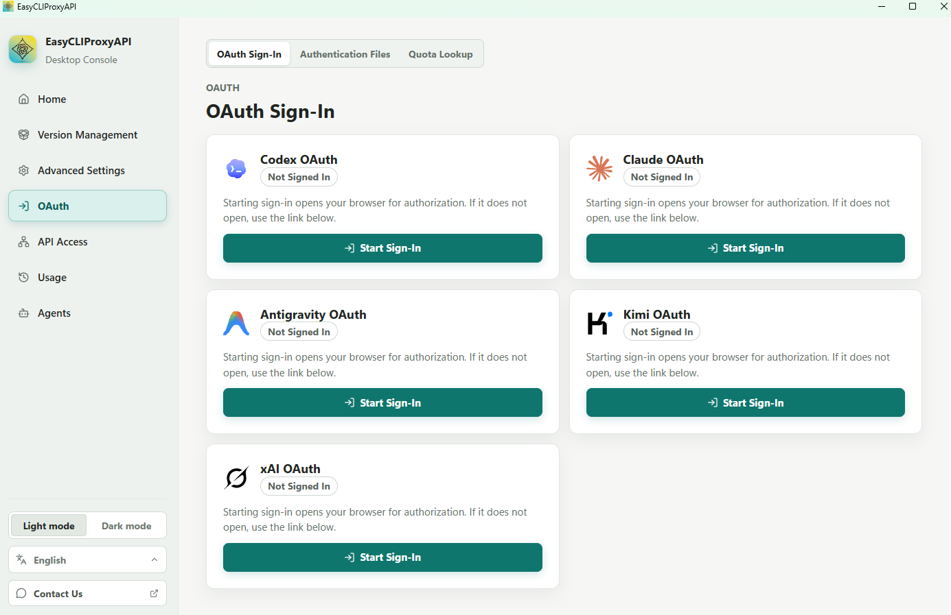 OAuth account authorization