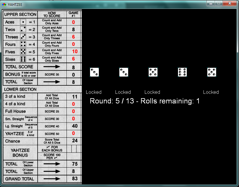 Yahtzee screenshot