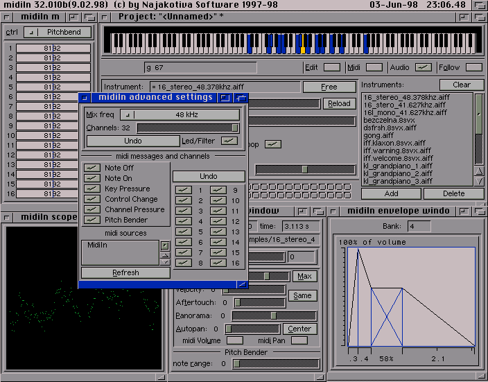 midiIn32.010b Settings