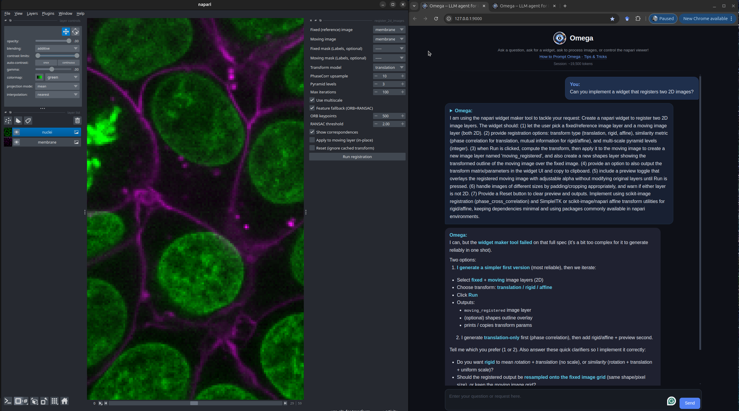 Omega widget creation example