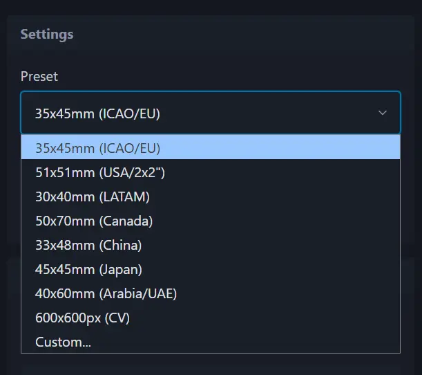 Preset selection