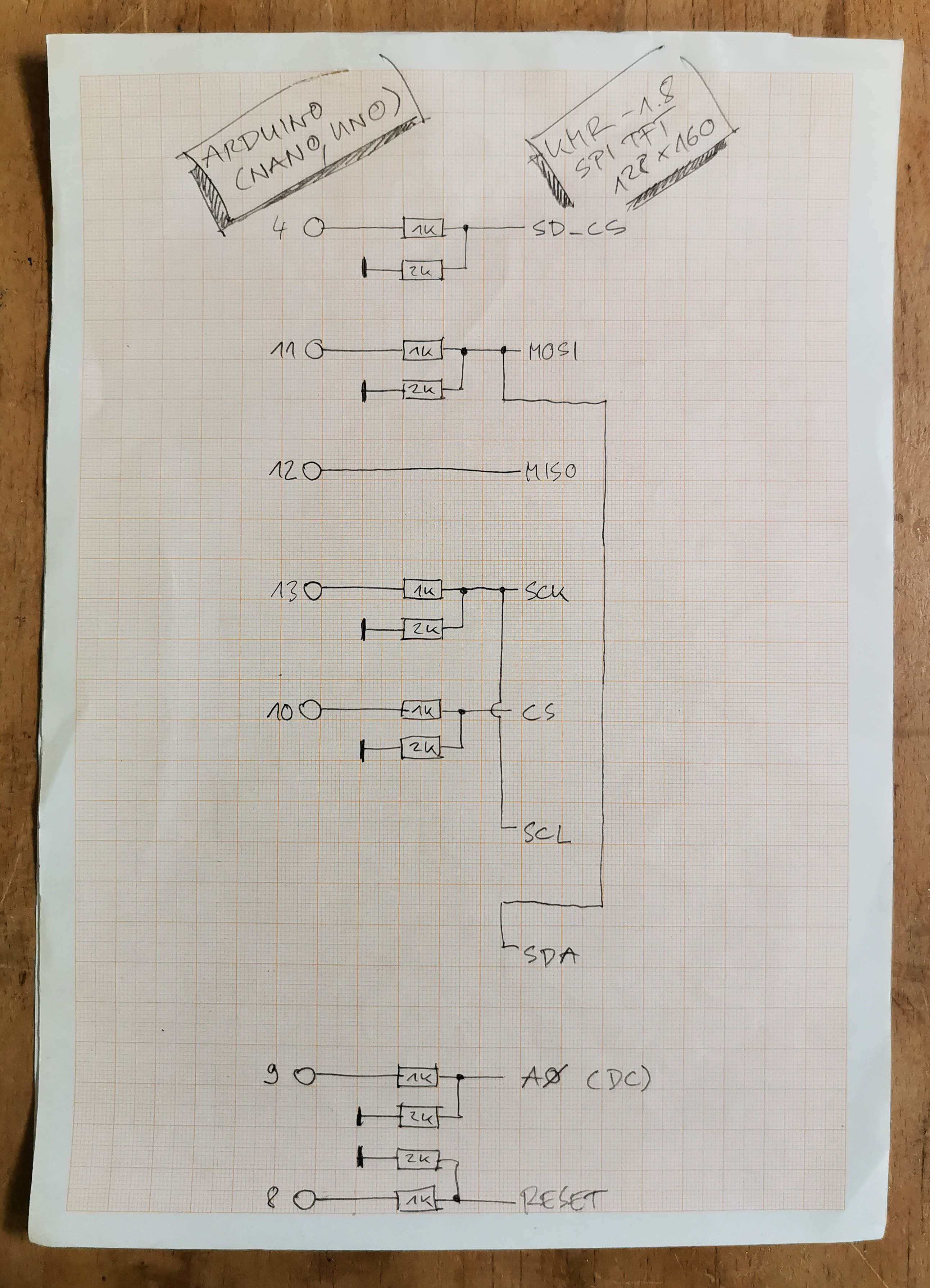 KMR1.8 to Arduino connection diagram