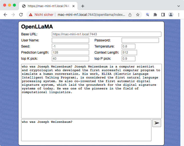 OpenLLaMA Screenshot