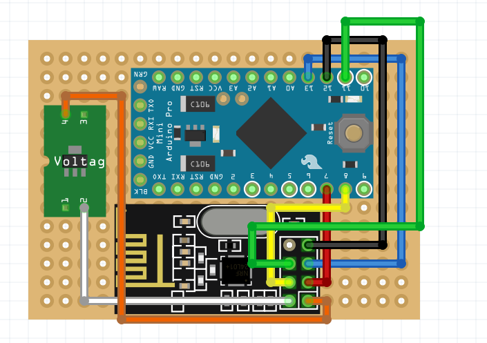 Wireless button PCB design in Fritzing.