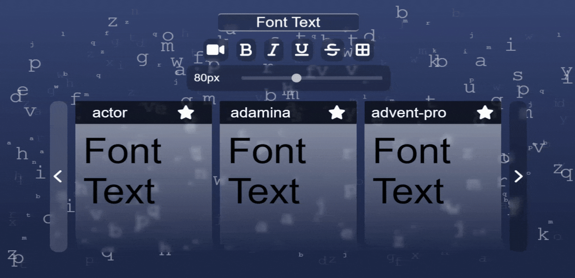 Demo of Font Viewer Application