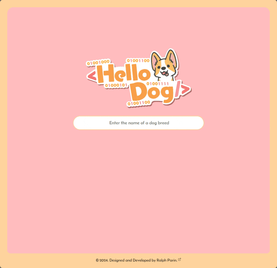 Demo of Hello Dog Website