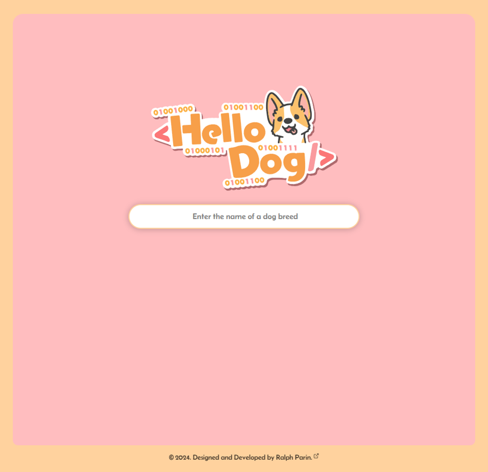 Hello Dog Website screenshot