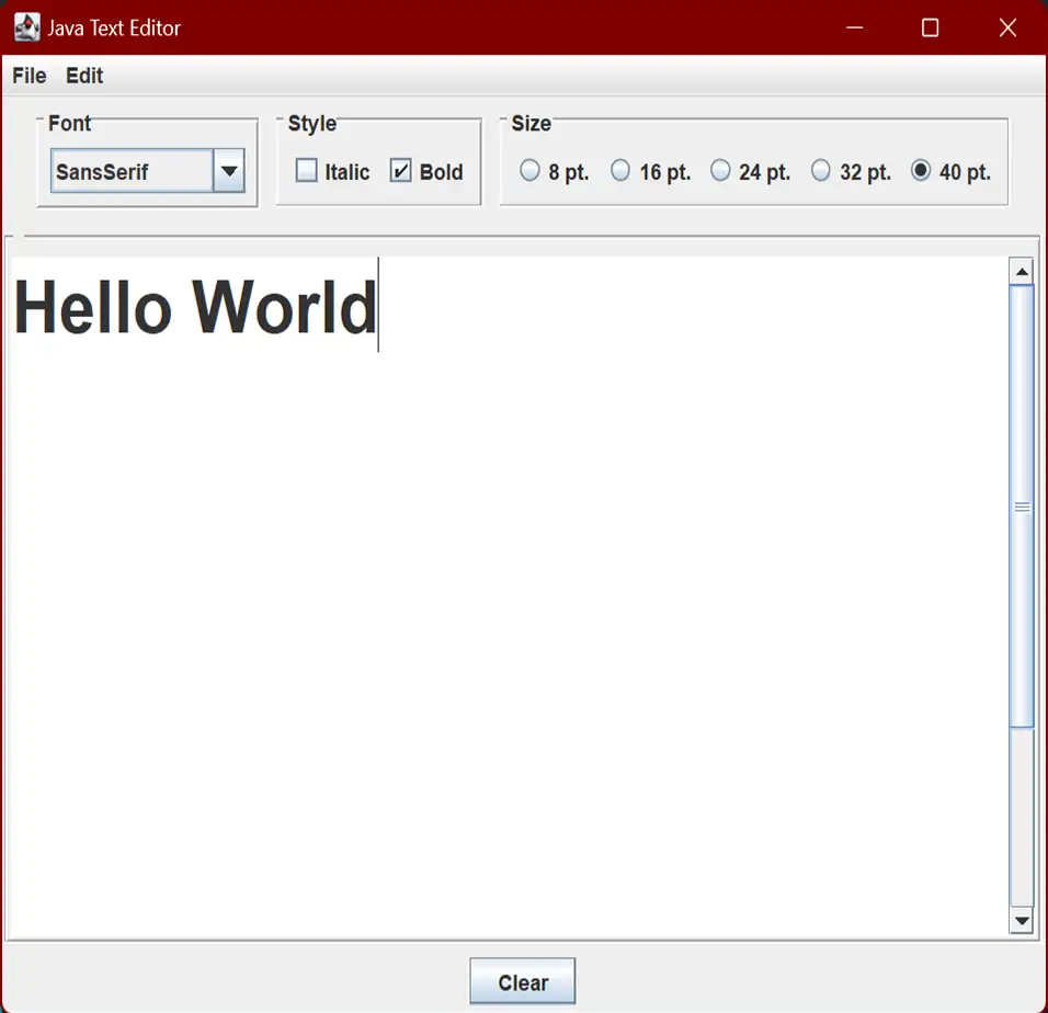 Text Editor Screenshot