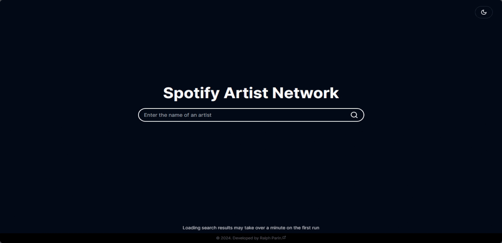 Demo of Spotify Artist Network