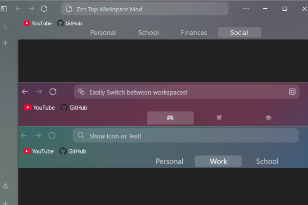 demo of Zen Top Workspace Bar Mod