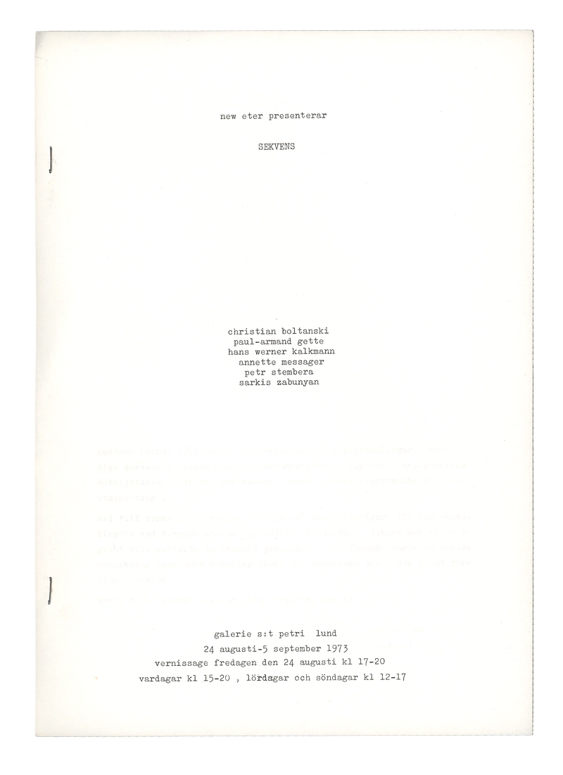 LA CAMPAGNE - SEKVENS 25.08 - 05.09.1973