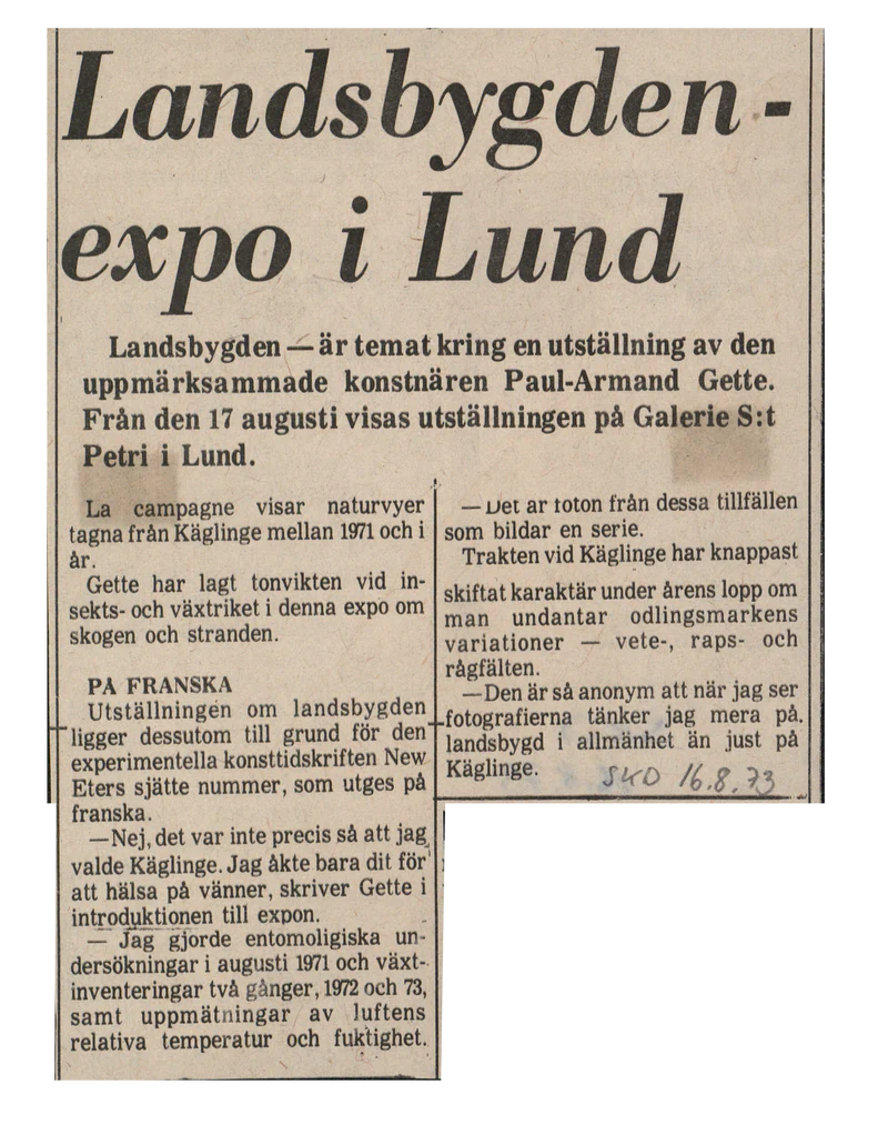 LA CAMPAGNE - SEKVENS 25.08 - 05.09.1973