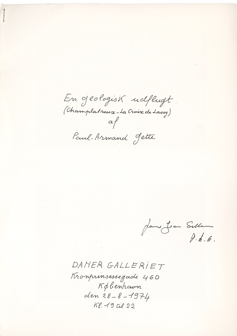 PAUL ARMAND GETTE JARDINS BOTANIQUES 21-23.08.1974
