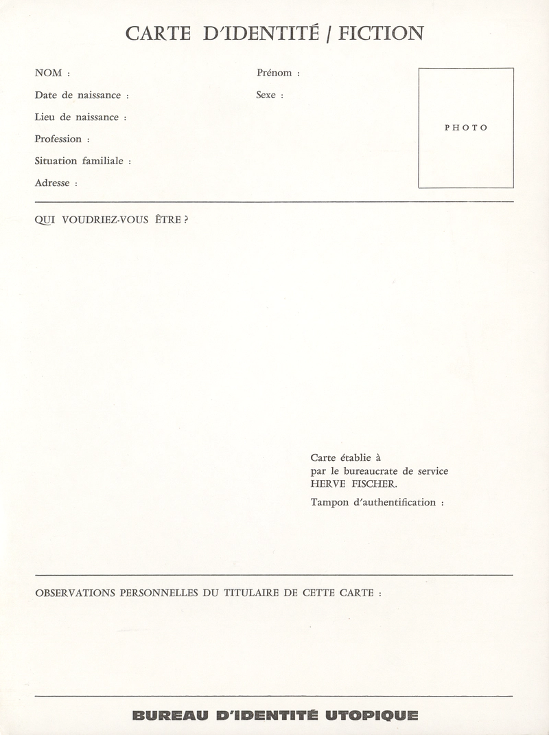 HERVE FISCHER ART ET COMMUNICATION MARGINALE TAMPONS D'ARTISTES 14-26.03.1975