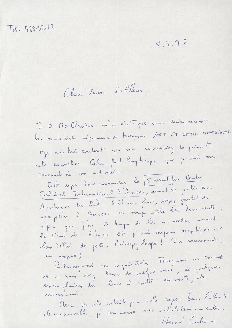 HERVE FISCHER ART ET COMMUNICATION MARGINALE TAMPONS D'ARTISTES 14-26.03.1975