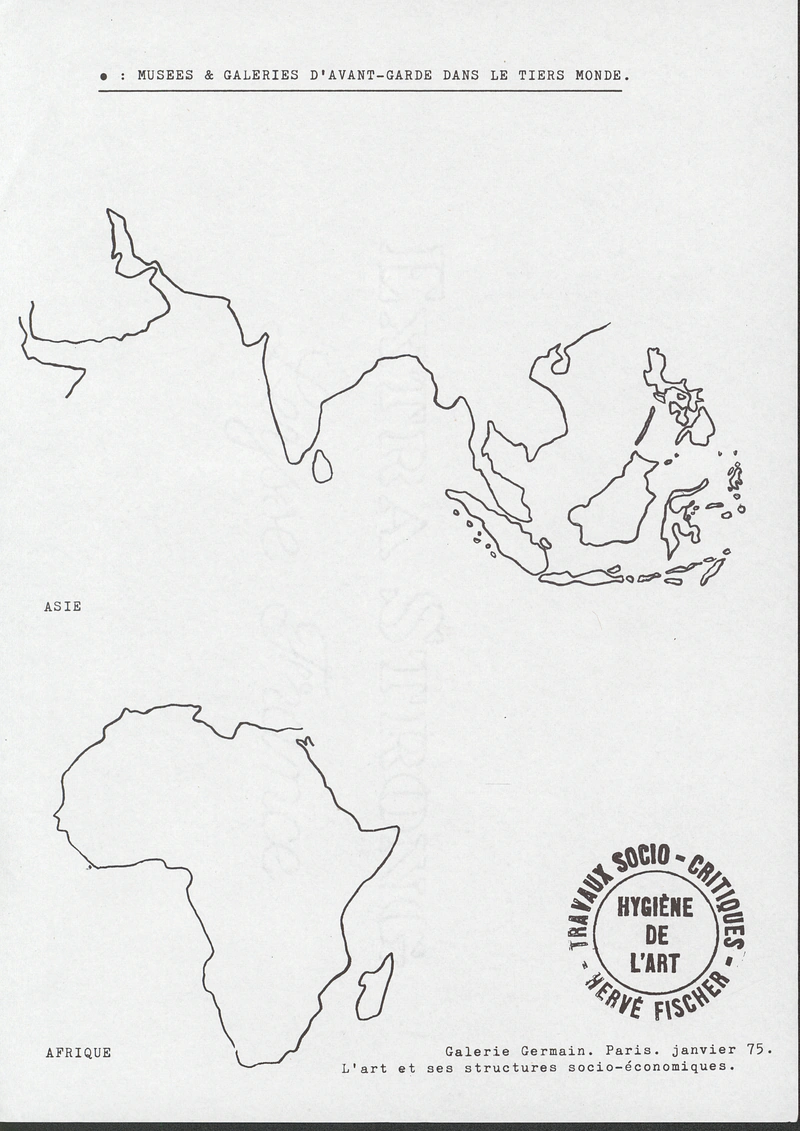 HERVE FISCHER ART ET COMMUNICATION MARGINALE TAMPONS D'ARTISTES 14-26.03.1975