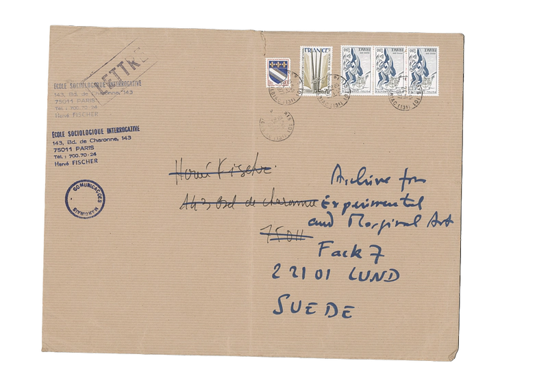 HERVE FISCHER ART ET COMMUNICATION MARGINALE TAMPONS D'ARTISTES 14-26.03.1975