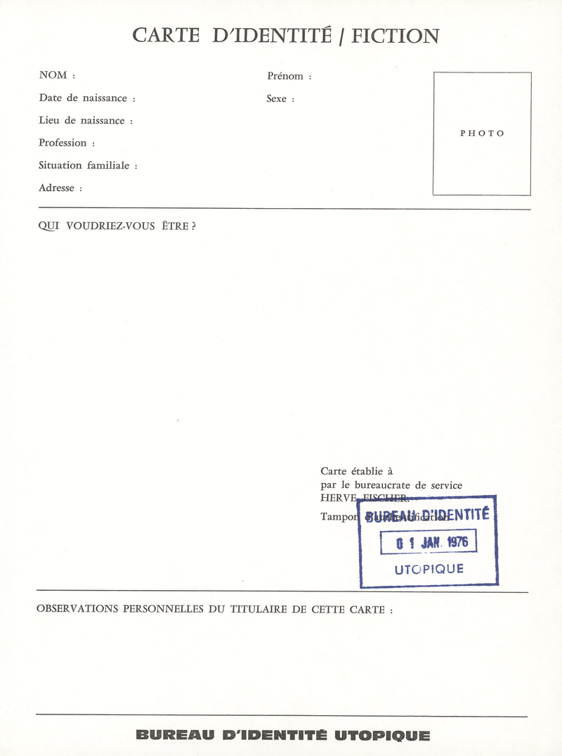 HERVE FISCHER ART ET COMMUNICATION MARGINALE TAMPONS D'ARTISTES 14-26.03.1975