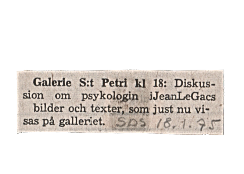 JEAN LE GAC ANEKDOTERNA och VYERNA 17.01-25.01.1975