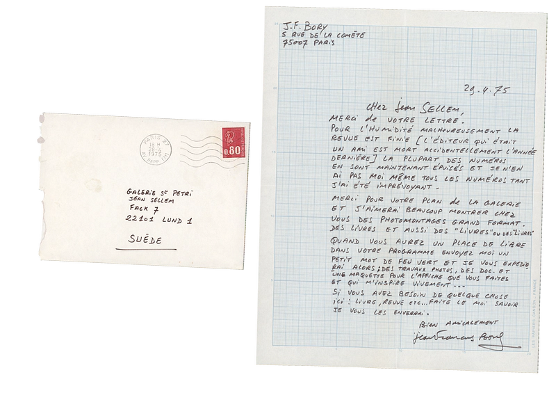 JEAN-FRANÇOIS BORY BILDPOESI 23.03 - 04.06.1975