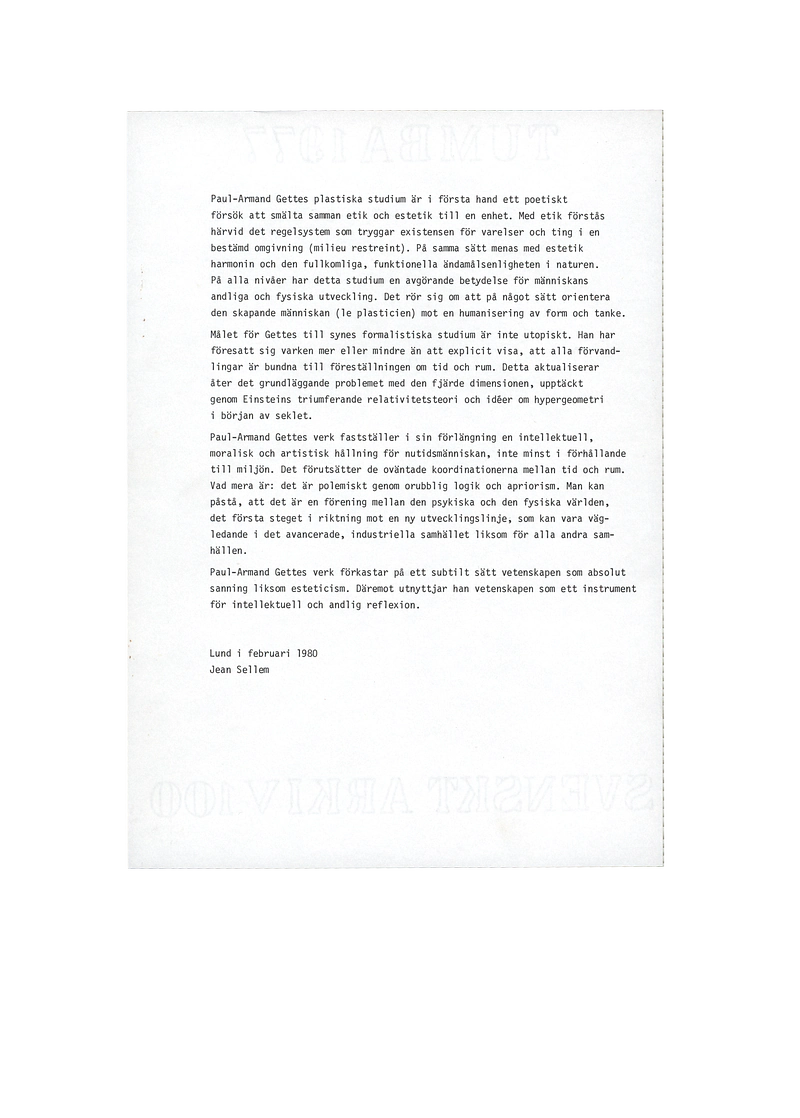 PAUL-ARMAND GETTE EXOTISM AS BANALITY BY PAUL-ARMAND GETTE 18-29.02.1980