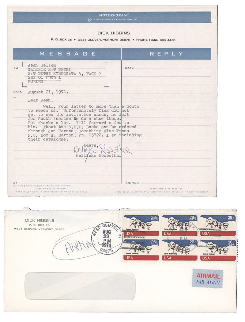 DICK HIGGINS 30.8-11.9.1974