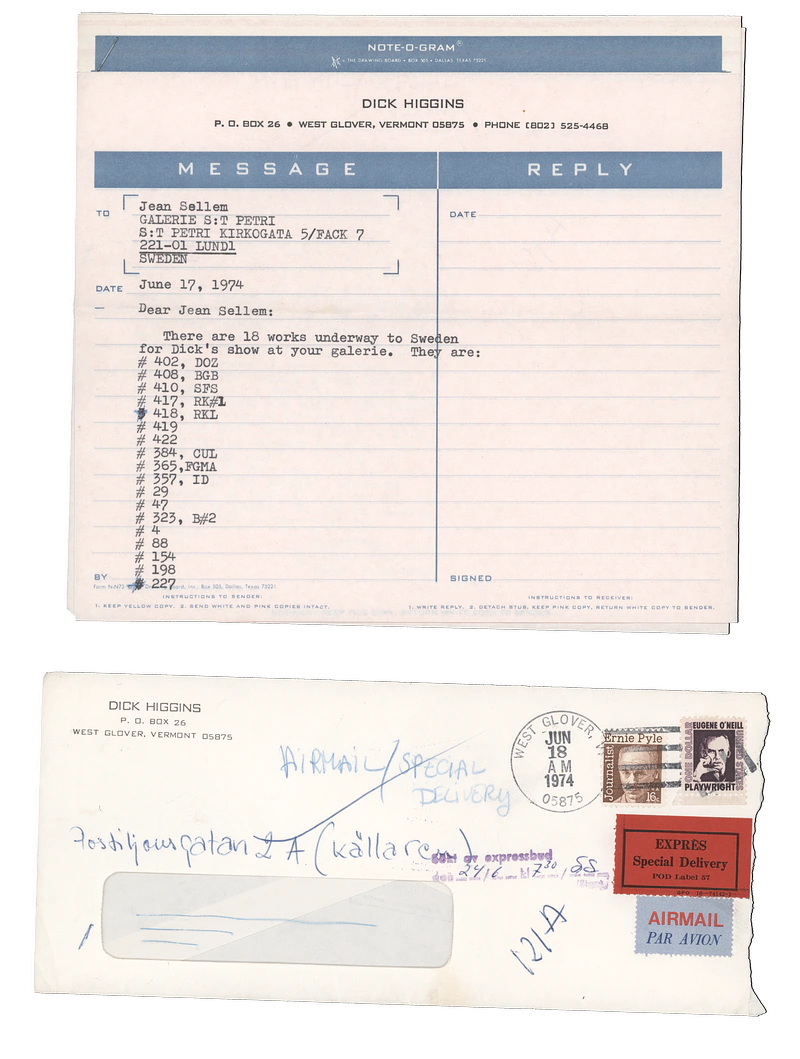 DICK HIGGINS 30.8-11.9.1974
