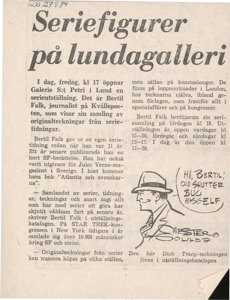 BERTIL FALK COMIC COLLECTION 27.09 - 09.10.1974