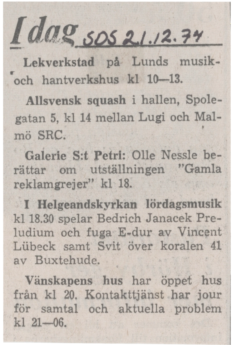 OLLE NESSLE GAMLA REKLAMGREJER 21.12.1974-08.01.1975