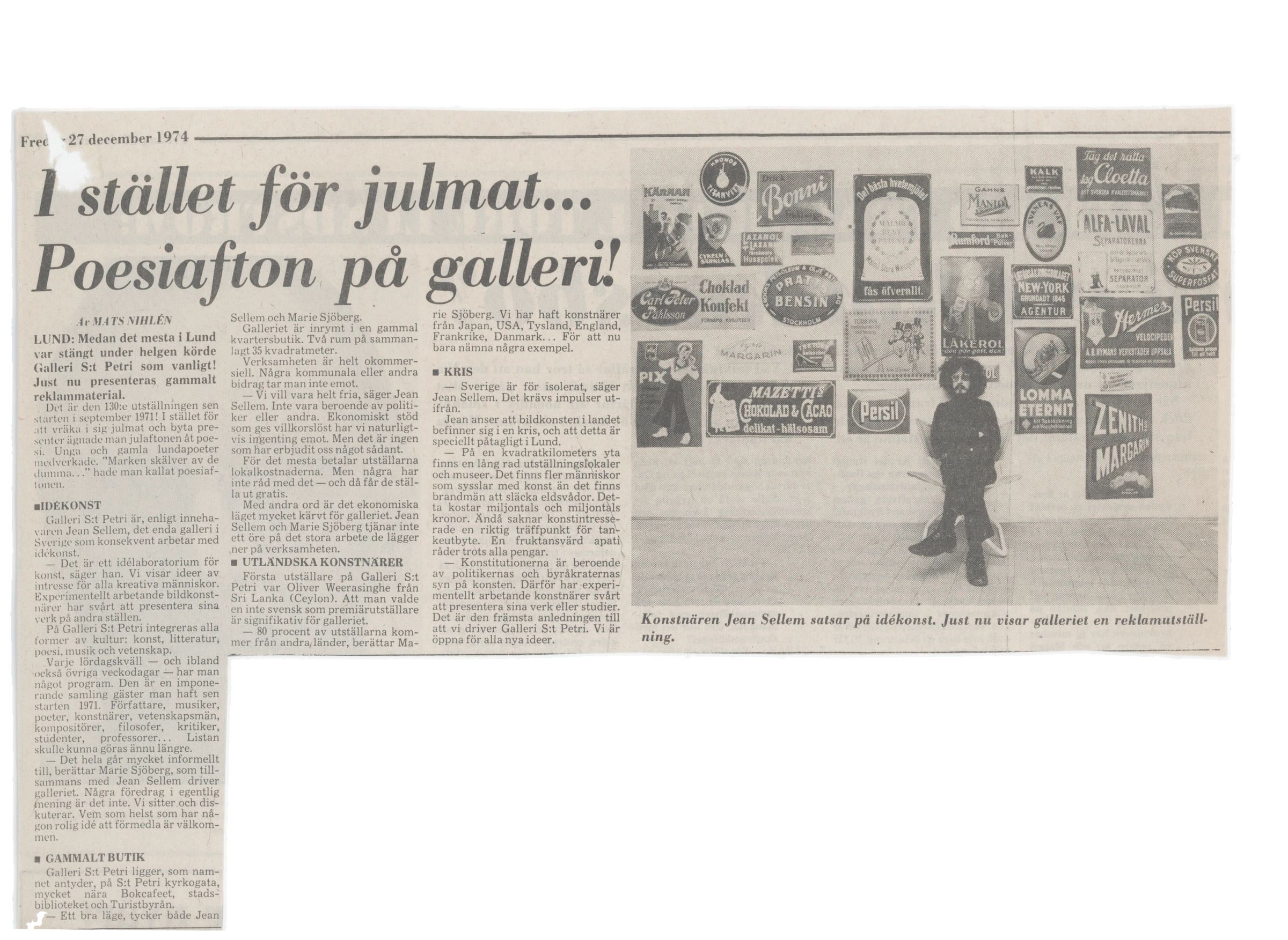 OLLE NESSLE GAMLA REKLAMGREJER 21.12.1974-08.01.1975