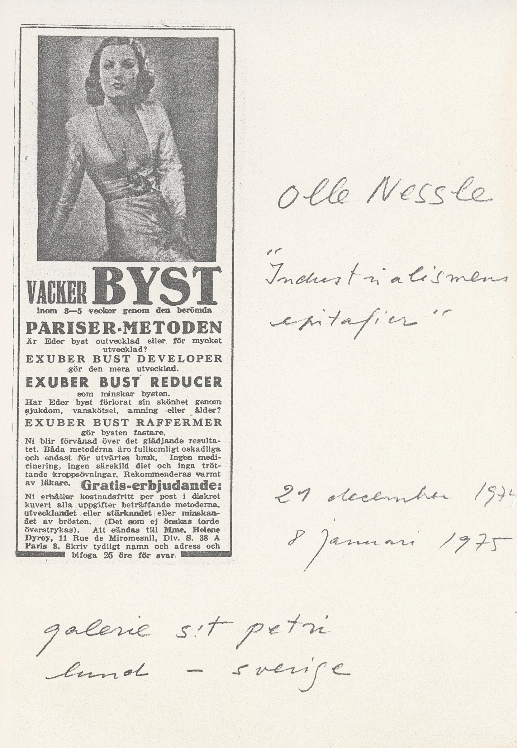 OLLE NESSLE GAMLA REKLAMGREJER 21.12.1974-08.01.1975