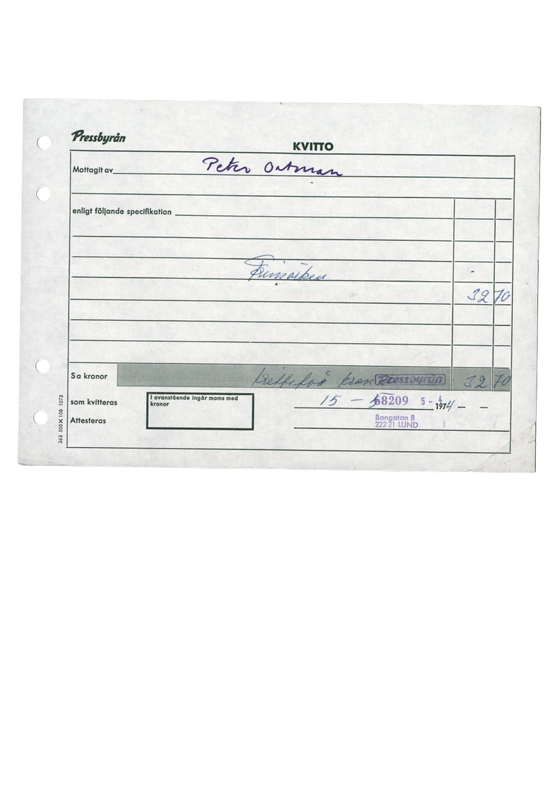 PETER ORTMAN IDEOGRAM 17-29.05.1974
