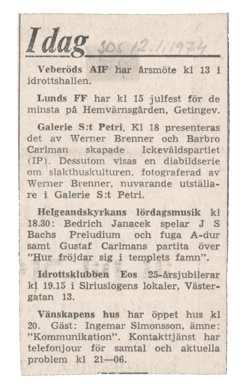 WERNER BRENNER NU HAR VIETTIP 04-16.01.1974