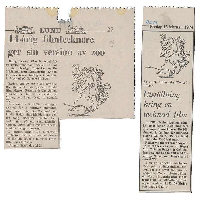 BO MICHANEK KRING FECKNAD FILM 15 - 21.02.1974