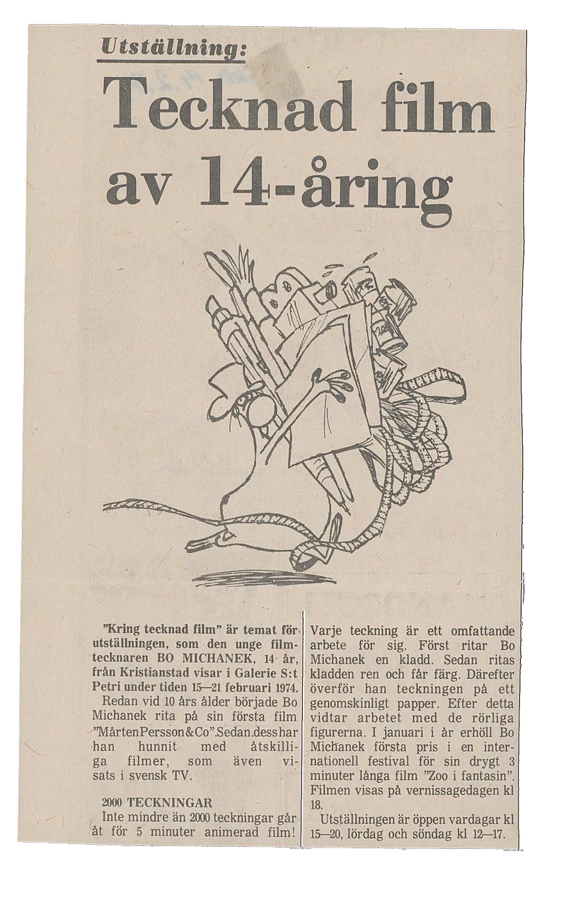 BO MICHANEK KRING FECKNAD FILM 15 - 21.02.1974
