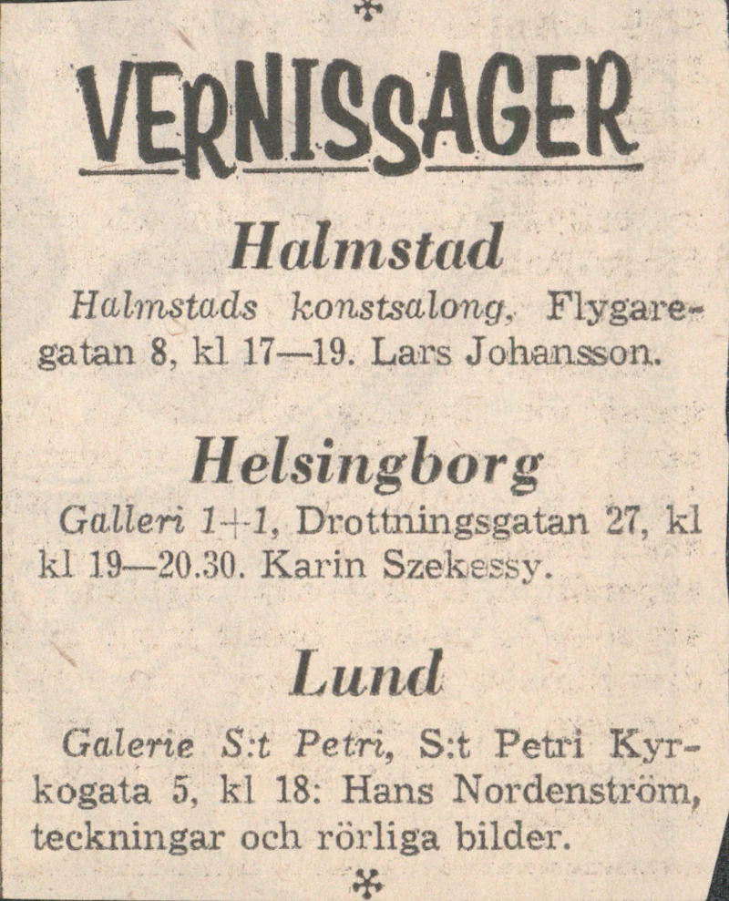 HANS NORDENSTRÓM BRUL 26.04-08.05.1974