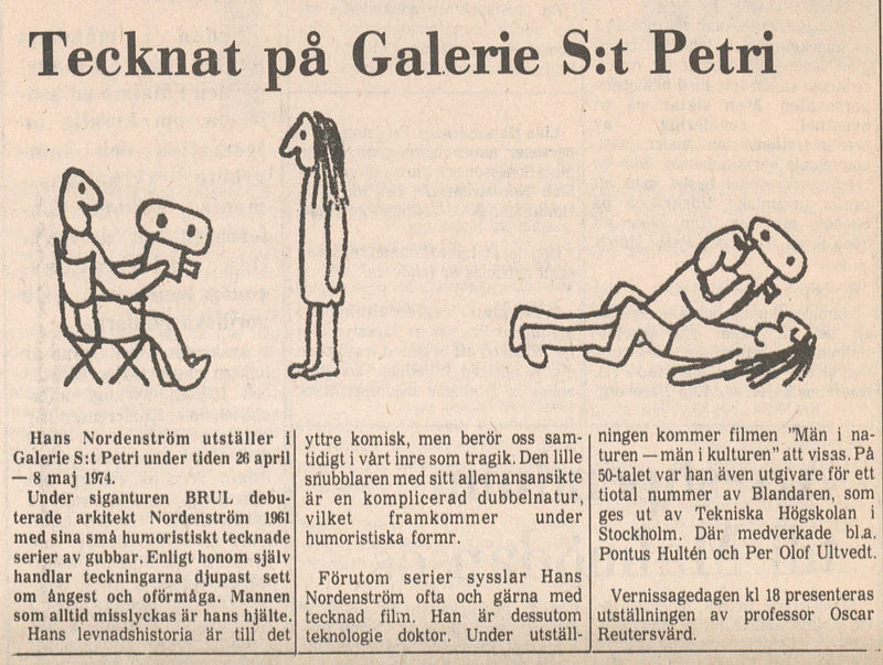 HANS NORDENSTRÓM BRUL 26.04-08.05.1974