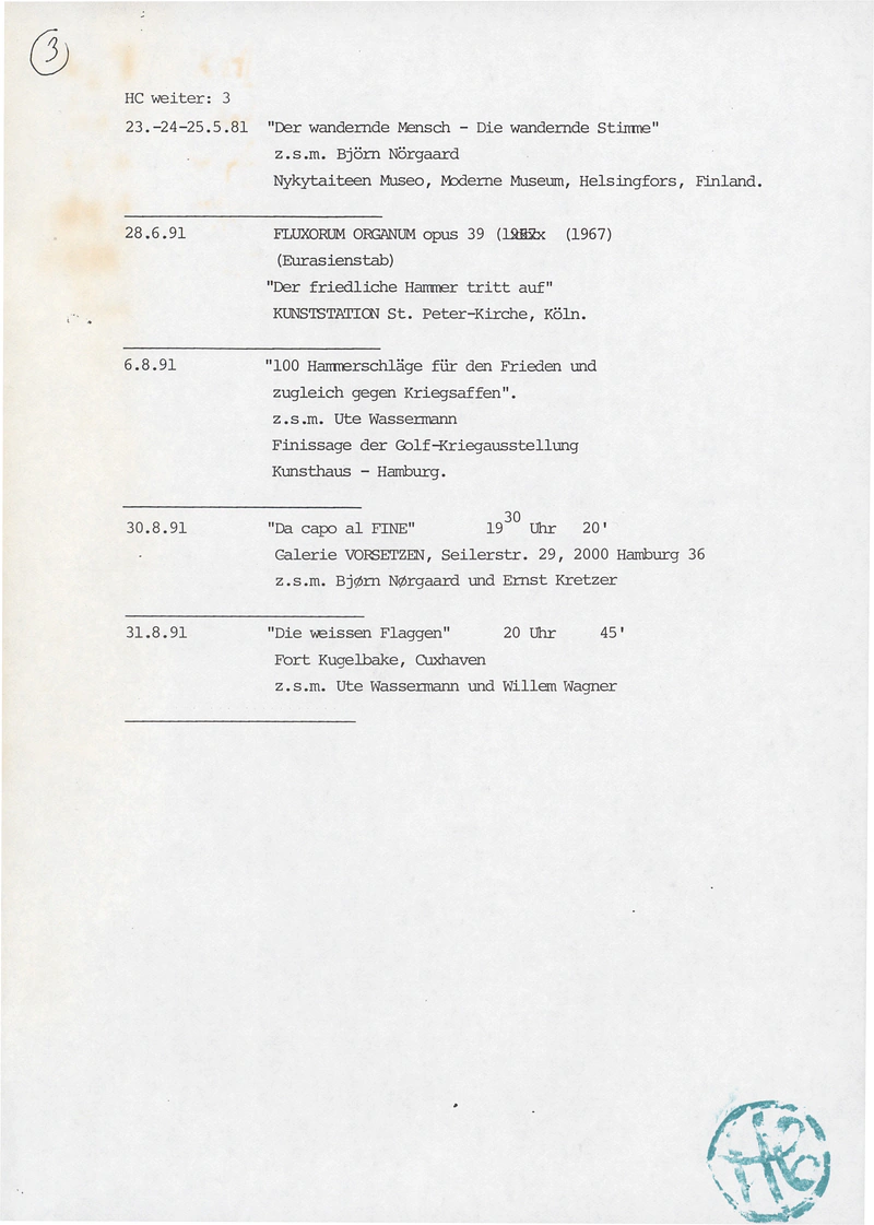 HENNING CHRISTIANSEN 26.01.1974 featuring the German artist Joseph Beuys — Sheet 4