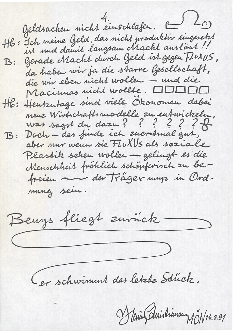 HENNING CHRISTIANSEN 26.01.1974 featuring the German artist Joseph Beuys — Sheet 10