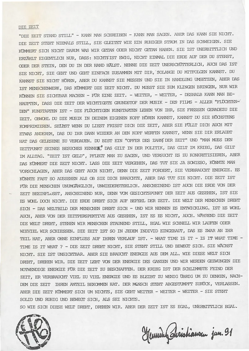 HENNING CHRISTIANSEN 26.01.1974 featuring the German artist Joseph Beuys — Sheet 3