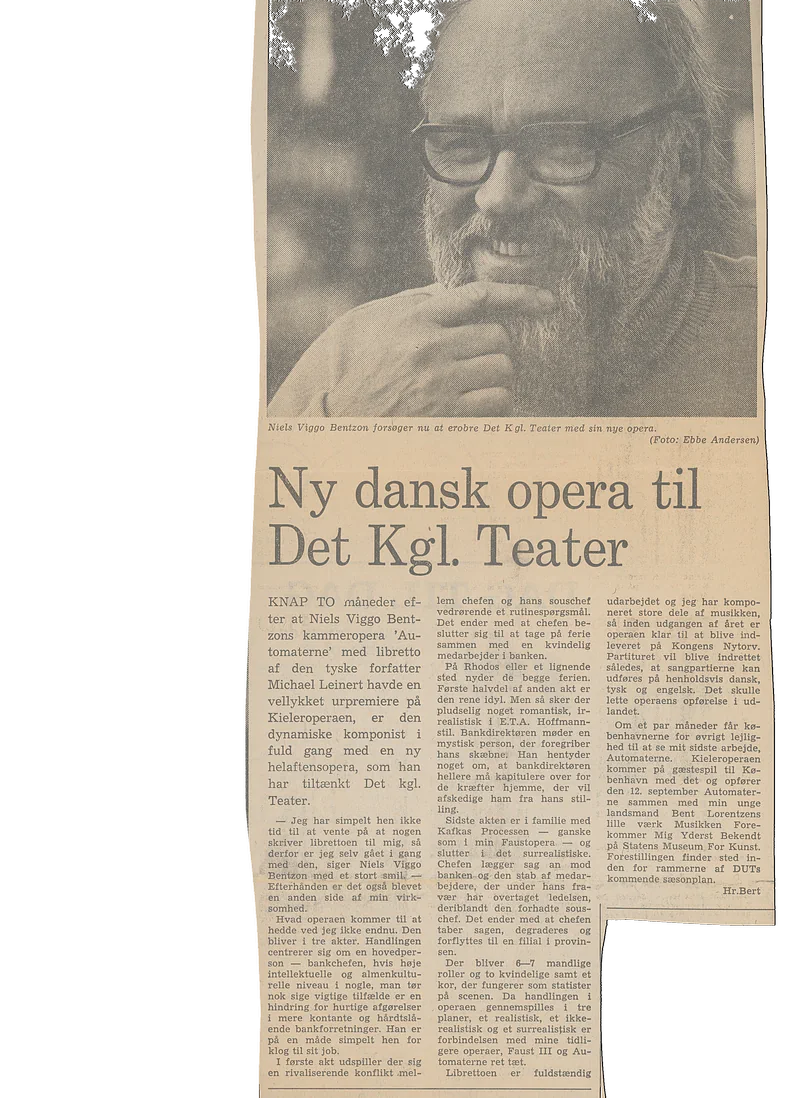 NIELS VIGGO BENTZON KONCERT MED VERTE AF 01 -13.02. 1974