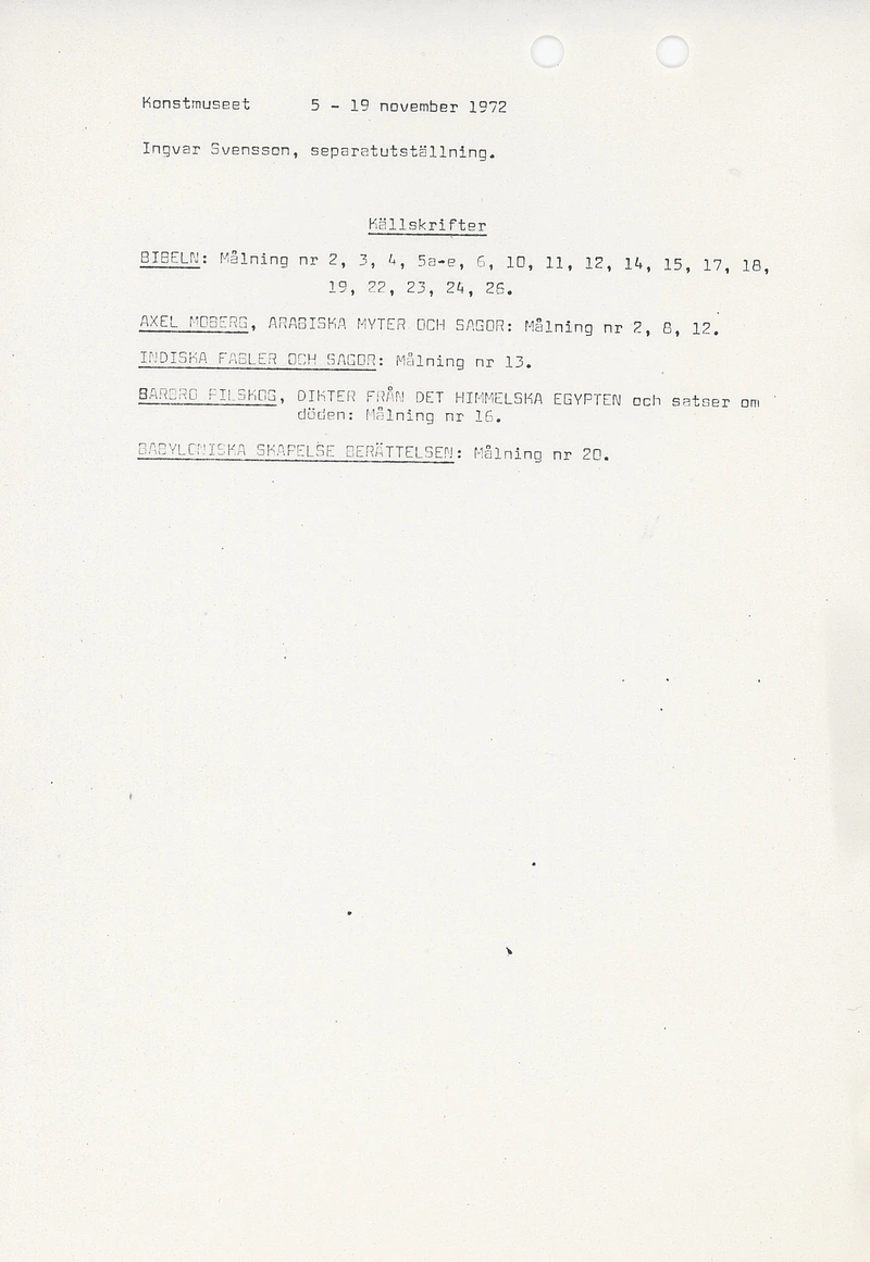 26.11 - 15.12.1971 INGVAR SVENSSON — Sheet 1